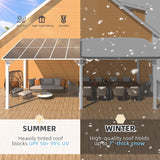 AECOJOY 20' x 10' White Outdoo Gazebo for Patio, Large Wall-Mounted Pergolas and Gazebos Clearance Hard Top 10x20 Lean to Metal Gazebo Shelter Patio Roof, Heavy Duty Awnings for Patio, Decks AECOJOY