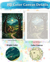 TOCARE Cabin Paint by Numbers Kit for Adults, Cabin in The Moonlit Forest Adult Paint by Number Canvas,Adults' Paint-by-Number Kits Nature Scenery 16x20inch (Without Framed) TOCARE
