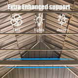 Domi 14'x24' Hardtop Gazebo Canopy,Outdoor Aluminum Gazebo with Galvanized Steel Double Roof,Large Permanent Gazebo Pavilion for Patio Deck Backyard,Curtain and Netting, Dark Brown domi outdoor living