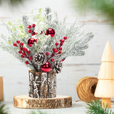 2 Pack Christmas Table Decorations, 14 Inch Christmas Centerpiece Small Potted Christmas Tree with Lights, Pine Cones and Berries, Xmas Artificial Plants for Tables, Home, Mantel Holiday Decor BHLUUIYER