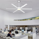 Ohniyou 72 Inch Large Industrial Ceiling Fan with Lights Remote Control, White Big Ceiling Fan with 6 Metal Blades, 6-speed Quiet DC Motor for Outdoor Patios Shop Living Room Garage Ohniyou