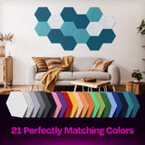 Ekkogo Acoustic Panels 12-Pack Soundproof Wall Panels 14"X12.1"X0.4" Sound Panels High Density Sound Dampening Panels - [Ocean Turquoise Hexagon] Ekkogo