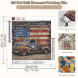 CEOVR Truck Diamond Painting Kits for Adults, American Flag Diamond Art Dots 5D Full Drill DIY Gem Art for Beginner, Adult Crafts Kits Arts and Crafts, Wall Decor for Home Office 12x12in CEOVR
