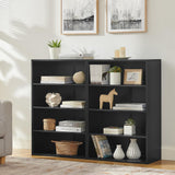 Zentrava Bookshelf, 71'' Tall Adjustable Bookcase, 8-Tier Bookshelves and Bookcases Floor Standing, Multi-Functional Double-Layer Storage Shelf for Home Office Living Room Bed Room (Black) Zentrava