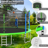 Lyromix 16FT Trampoline for Kids and Adults, Outdoor Recreational Trampolines with Safety Enclosure Net and Basketball Hoop Lyromix