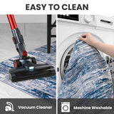 SIILOOM 2x6 Navy Blue Gray Neutral Multi Modern Abstract Runner Rug for Hallways, Super Soft Hallway Decor Kitchen Rugs with Non-Slip, Non-Shedding Washable Rug for Hallways Entryway Bedroom Indoor SIILOOM