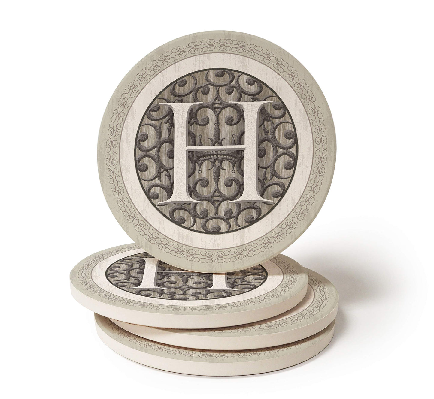 CoasterStone Monogram H Coasters - WoodArtSupply