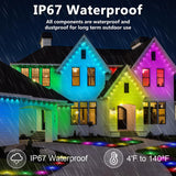 INZIDOL 100FT Permanent Outdoor Lights, IP67 Waterproof,for House Roof, Christmas, Holiday, Party, Daily Lighting, Smart RGB Outdoor Lights with Remote APP Control & DIY Scenes INZIDOL