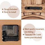 Honiway Wall Clock Battery Operated 12 in Rustic Wood Boho Sunburst Decorative Wall Clock Silent Non Ticking Farmhouse Small Wall Clocks for Living Room Kitchen Bathroom Bedroom Decor (Rustic Brown) Honiway