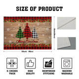 Merry Christmas Placemats Set of 4 18" x 12", Winter Xmas Tree Snowflake Red Plaid Table Mats Heat-Resisting Non Slip Reversible Burlap Coffee Place Mats for Party Dining Table Kitchen Decor Sweetshow