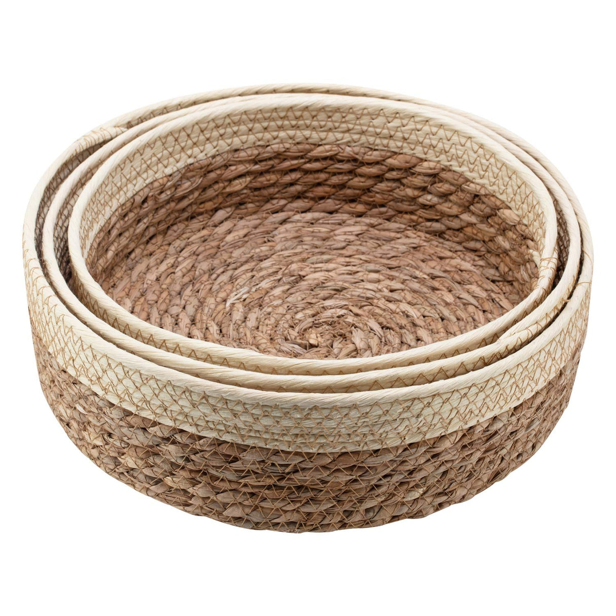 Round Rattan Baskets Set for Organizing Wicker Storage Basket for Fruit, Bread Serving Decorative Gift Baskets Empty, Countertop Baskets for Pantry and Bathroom Unistyle