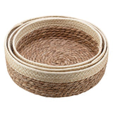 Round Rattan Baskets Set for Organizing Wicker Storage Basket for Fruit, Bread Serving Decorative Gift Baskets Empty, Countertop Baskets for Pantry and Bathroom Unistyle