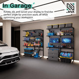 JWX DDB Gaming Pegboard Standing Shelf Units, Modular Pegboard and Shelf System with 15 Pieces Organizer Tool Holders JWX