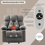 jonpony Oversized Power Lift Recliner Chair for Elderly, Big and Tall Lift Chair with Massage and Heat for Living Room, Fabric Electric Recliner Chairs with 4 Side Pockets, USB Charge Port,Grey jonpony