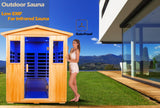 LTCCDSS Basswood Outdoor Sauna 4 Person Far Infrared Sauna, Basswood Wisconsin, Withstand Outdoor Temp -10℉-149℉| Low EMF Sauna Room for Home-12 Low EMF Boards-Chromotherapy-Bluetooth Speaker LTCCDSS