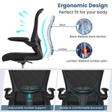 Drafting Chair, Tall Office Chair with Flip-up Armrests Executive Ergonomic Computer Standing Desk Chair, Office Drafting Chair with Lumbar Support and Adjustable Footrest Ring Silybon