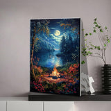 JOOZ Landscape Paint by Numbers Kit for Adults Beginner with Easel Moon Paint by Number on Canvas with Frame DIY Acrylic Painting for Ideal Gift Home Wall Decor 7.87x11.81 Inch JOOZ