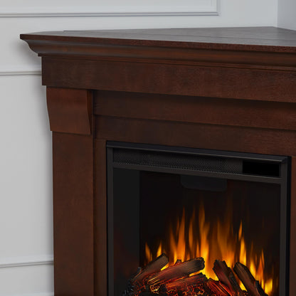 Real Flame Chateau 41" Corner Electric Fireplace with Mantel for Living Room or Bedroom, Replaceable Fireplace Insert Heater, Realistic Log and Flame Effect, Remote Control, Timer.