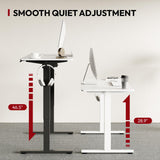 SANODESK Electric Standing Desk 48 x 24 Inches, Height Adjustable Stand Up Desk w/6-Button Controller, Ergonomic Computer Desk for Home Office, White Frame + White Tabletop SANODESK