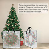 5 Pack Moving Bags, Wreath Storage Bag, Garland Container, Clear Storage Bags with Handles and Zippers Moving Bag for College Carrying, Bedding, Toys Organizer, Under the Bed Storage GONGKANGYUAN