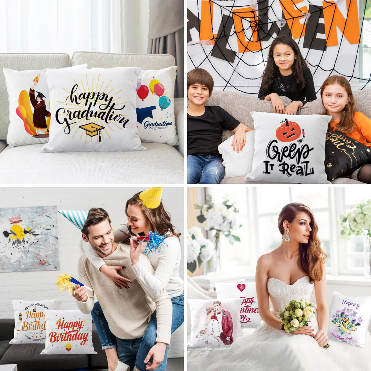 OLSUNOR 16 Pack 17.7"X17.7" Sublimation Blanks Pillowcase, Sublimation Pillow Cases White, Cushion Covers Blanks, Throw Pillow Covers for Heat Transfer, Painting DIY Picture, Christmas Craft Gift OLSUNOR