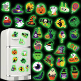 Motipuns 30 Pcs Luminous Halloween Diamond Painting Magnets Kits Glow in The Dark Diamond Art Fridge Magnet Refrigerator Sticker for Beginners Kid Adults Home Decors DIY Art Craft Gifts Motipuns