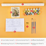 TUMOVO Adult Paint by Number Kits On Canvas, Frog Flower Painting by Numbers, DIY Painting Kit, 16 x20 Inch TUMOVO