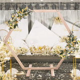 Wedding Arch W7.1XH6.1 FT, Hexagon Wooden Arch for Ceremony,Hexagon Arch Backdrop Stand Event Party Stand for Outdoor, Indoor Gdrasuya10