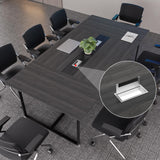 LayBurst 8FT Conference Table,94.4 L x 47.2 W x30.7 H Meeting Seminar Table with Grommet,Stability Enhancement,Large Conference Room Table for Office Meeting (Gray) LayBurst