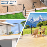 Gyykzz 36" One-Stop Cable Railing Post Kit, 4 Pack Level Drilled Line Post, Adjustable Top Cable Railing System Including 4 Railing Post, 165ft Cable, 10 Sets Terminal, 80 Cable Grommets (No Handrail) Gyykzz