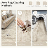 Soalmost Washable Area Rug 8x10, Large Soft Rugs for Living Room Vintage Beige Carpet 8x10 Area Rugs for Bedroom Dining Room Non-Slip Stain Resistant Under Table Rug Soalmost
