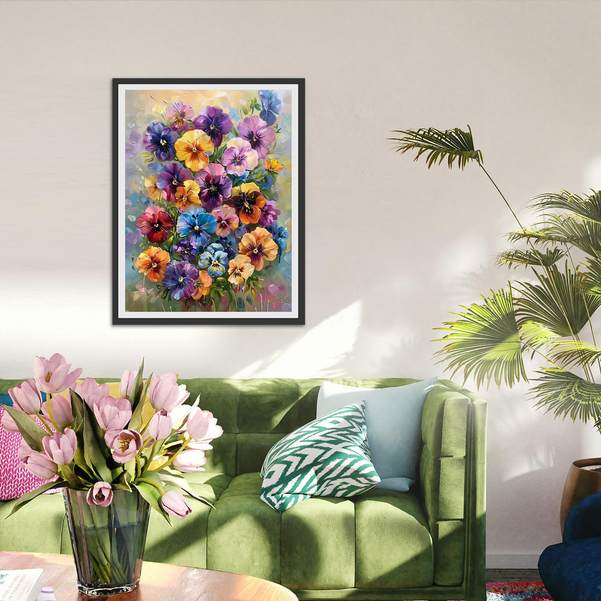 cewlonp Flowers Diamond Painting Kits for Adults-Flowers Diamond Art Kits for Adults Beginner,DIY Full Drill Gem Art for Home Wall Decor(12x16inch) cewlonp