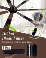 Maxslak 72" Large Smart Ceiling Fan with Light Remote Control via WIFI Alexa,6-Speeds Quiet DC Motor,Dimmable,Indoor Outdoor Black ceiling fan for Living Room,Patio,Dual Finish 7 Blades Maxslak