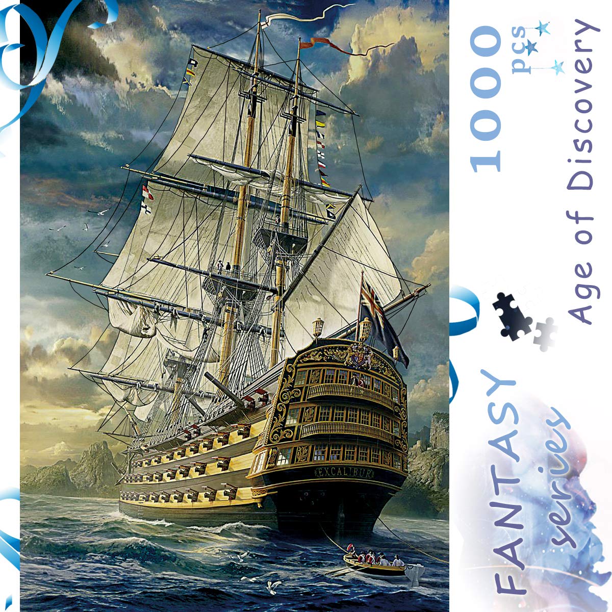 Ingooood- Jigsaw Puzzles 1000 Pieces for Adult- Fantasy Series- Age of Discovery_IG-0398 Entertainment Wooden Puzzles Toys Ingooood