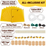 HASSLICKIT Natural Beeswax Candle Making Kit for Kids and Adults-12 Beeswax Sheets for Candle Making Rolling DIY Kits (Natural Yellow Color, 8 x 8 inch) HASSLICKIT