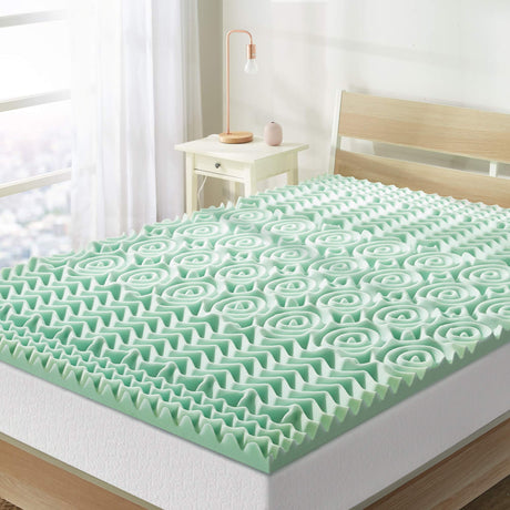Mellow 1.5 Inch 5-Zone Memory Foam Mattress Topper, Calming Aloe Infusion, Dorm Essentials, Twin XL Mellow