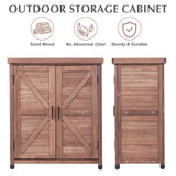 Potting Bench with Storage Cabinet and Metal Table Top for Outdoor Patio, Garden Furniture Wood Workstation Mederla