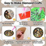 Mushroom Diamond Art Coasters Kit - 8 Pcs Boho Celestial Moth Mushroom Diamond Painting Coasters Kit for Adults, Gem Art Rhinestone Painting DIY Craft Supplies for Women Halloween Sitsink
