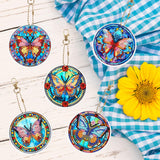 KJMYYXGS Butterfly Diamond Painting Keychain Kit, 6Pcs Double Sided Mini Art Key Chains KJMYYXGS