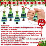 Soulchen 12 Sets Button Christmas Tree Craft Kits Make Your Own Button Christmas Tree Decorations DIY Xmas Hanging Ornament for Holiday Stocking Filler Gift Decor(Green) Soulchen