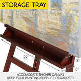 MEEDEN Walnut Large Painters Easel Adjustable Solid Beech Wood Artist Easel, Studio Easel for Adults with Brush Holder, Holds Canvas up to 48" MEEDEN