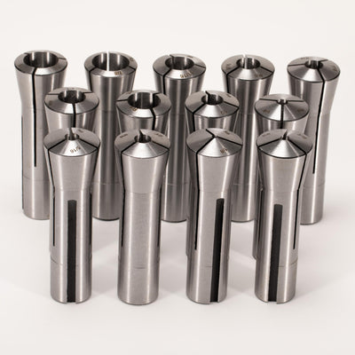 MACHALLY Precision R8 Collet Set, 13pcs, 1/8" to 7/8" Carbon Steel, Mill Collet Set, 0.0006" TIR, 7/16"-20 Thread, for Milling & Mill Chuck Holder