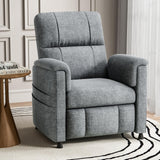 Power Recliner Chair for Adults, Adjustable Modern Chenille Reclining Chair with Side Pockets, Remote, Footrest, Thick Seat Cushion for Home Theater, Living Room & Bedroom, RV (Light Grey) AMADA HOMEFURNISHING