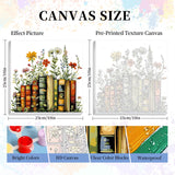 Framed Paint by Numbers Kit for Adults Beginner & Kids Ages 10-13, Books Easy Paint by Numbers with Frame, Flowers Acrylic Adult Painting by Number Kits on Canvas Framed for Gift Decor 10 x 10 Inch Camocin