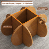 Modern Round Coffee Table with Solid Wood Legs, 31.5'' Glass Coffee Tables for Living Room Rustic Circle Center Cocktail Table with Tempered Glass-Top, Unique Accent Table for Small Spaces dnziqi