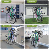 Sttoraboks 2 Bikes Floor Stand,Adjustable Bicycle Parking Rack with Hook for Garage/Indoor/Outdoor,Metal Cycle Storage Organizer Rack for Road Bikes Sttoraboks
