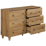 WAMPAT Dressers and Nightstand Set of 4, 94.4 Inches Wood Dresser with 12 Drawers, 2 Pieces Nightstands with Drawers and Charging Stations, Bedroom Furniture Set, Oak Brown WAMPAT