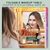 HNEBC LED Mirror Jewelry Cabinet with RGB Lights,47.2" Wall Mounted Jewelry Organizer with Full-Length Mirror,Over The Door Hanging Jewelry Armoire Storage Cabinet,Folding Dresser,2 Drawers,Lockable HNEBC