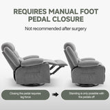Rocker Recliner Chair with Heat and Massage, 360° Swivel Recliner Chairs for Adults, Oversized Recliner Single Sofa Seat with Cup Holders, Lazy Boy Recliner Single Sofa Seat, Grey Huatean Home