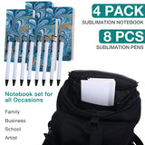 Honoson 12 Pcs Sublimation Journal Blank Gift Include 4 Pcs A6 Sublimation Notebooks Blank 200 Pages and 8 Sublimation Pens Gift for Christmas Office school Supplies Party Favor 6.9x3.9'' Honoson
